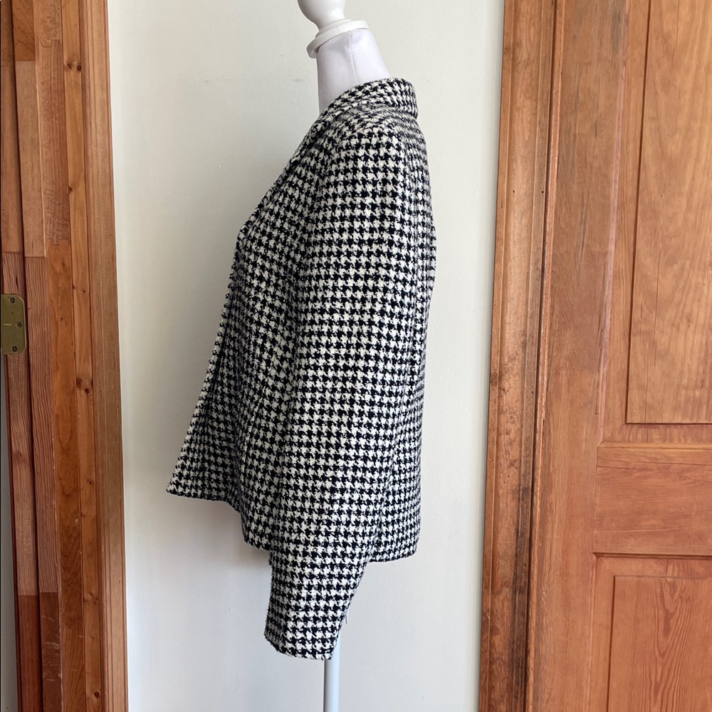 EMMA JAMES Classic Houndstooth Tweed Black and White Blazer 8 - Picture 16 of 16